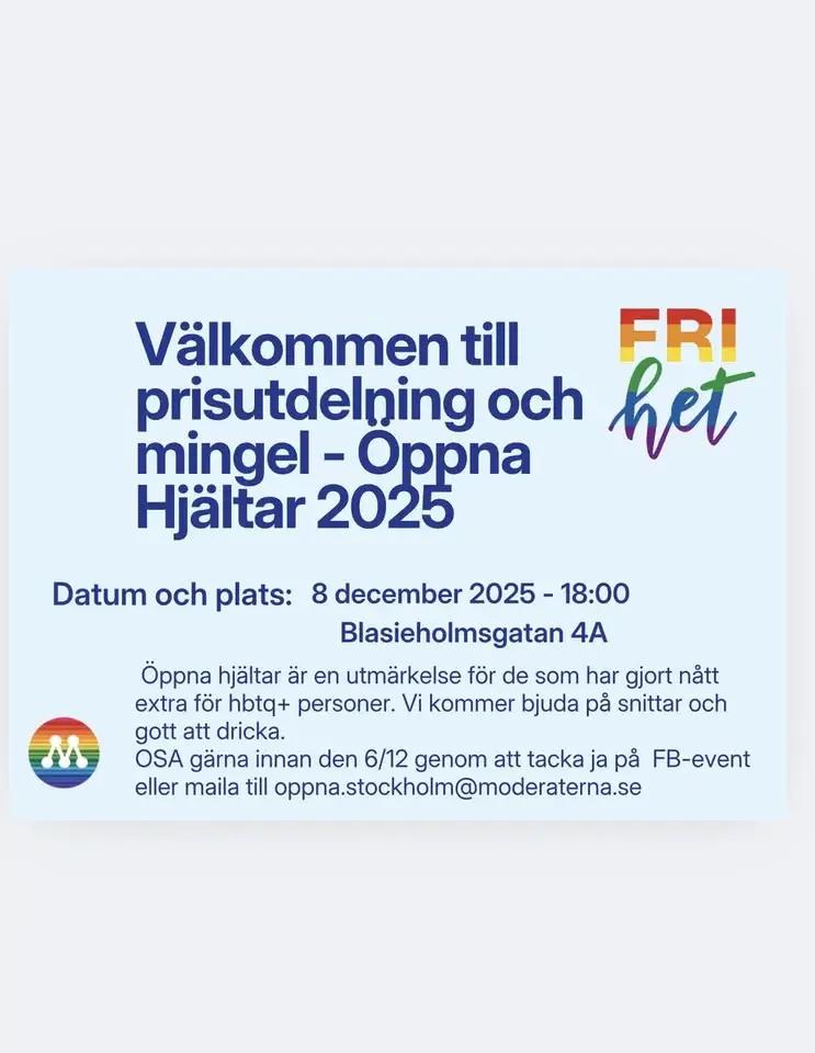 Prisutdelning och Mingel för att fira våra Öppna Hjältar