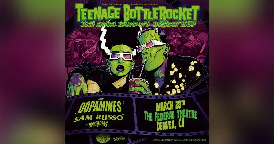 Teenage Bottlerocket with The Dopamines, Sam Russo, and Bricheros