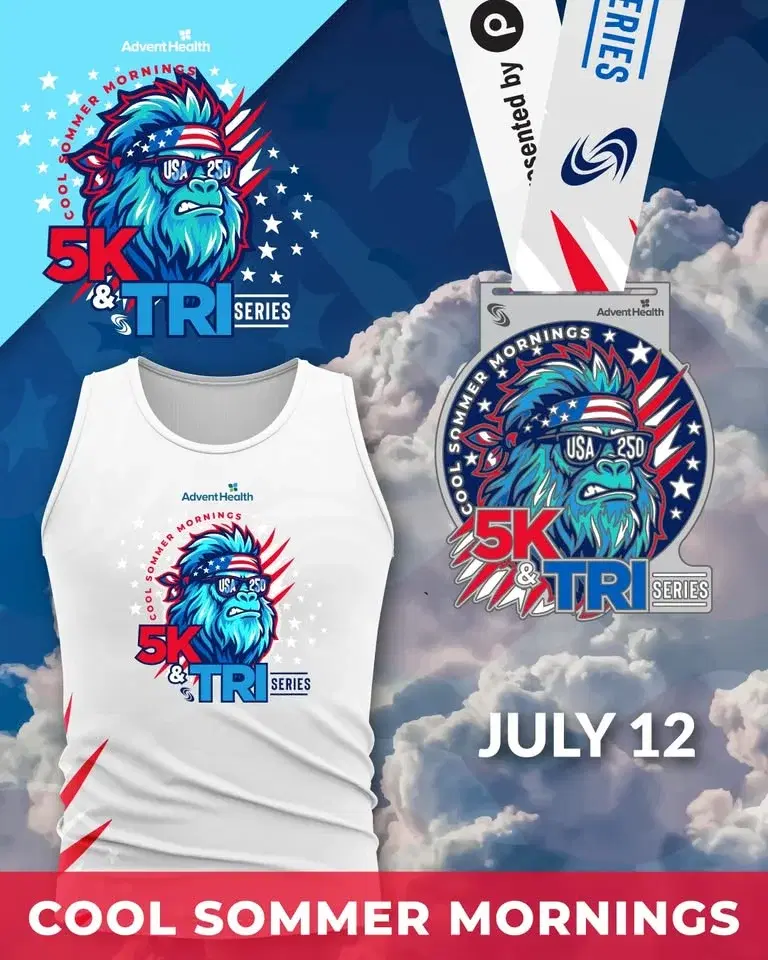 AdventHealth Cool Sommer Mornings Triathlon-Duathlon-5K Series #2 - Patriotic Yeti