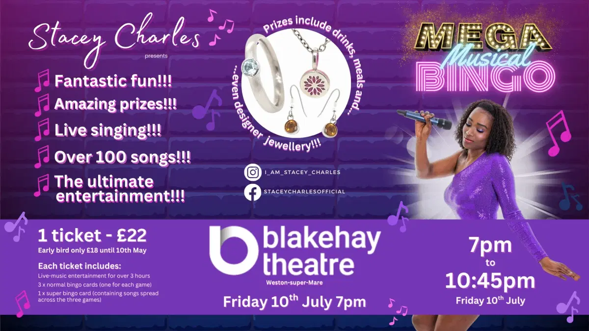 ⭐MEGA⭐ Musical Bingo at The Blakehay Theatre (Weston-super-Mare) - Friday 10th July 7pm
