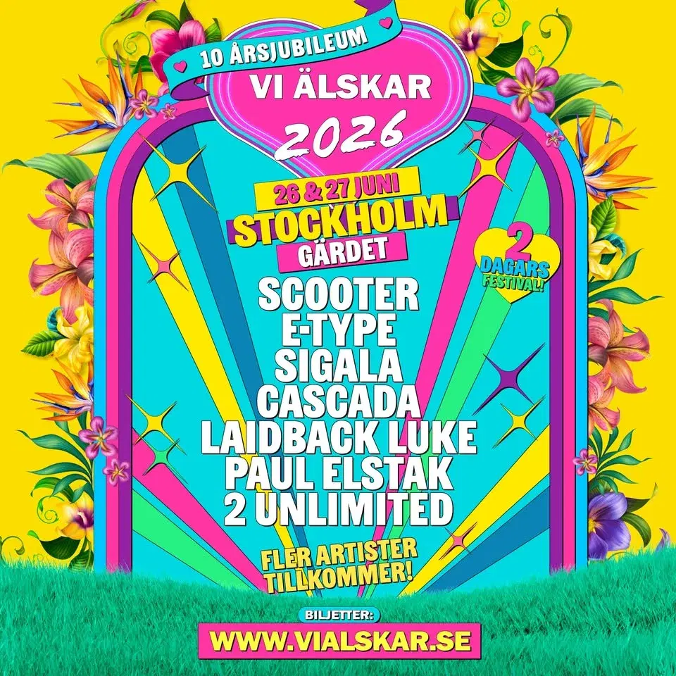 VI ÄLSKAR 2026 -2 DAGARSFESTIVAL- STOCKHOLM