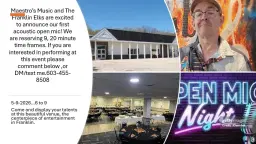 Maestro's Music...Open Mic