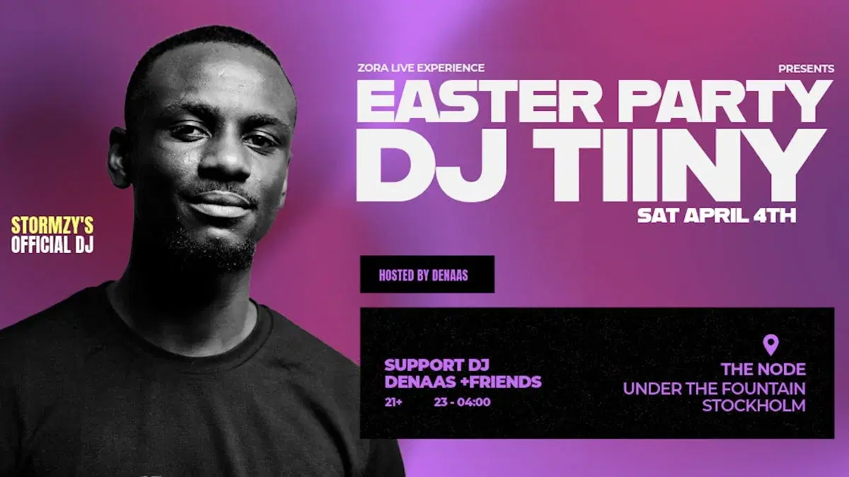 Easter party with DJ TIINY (UK) Stormzy's official DJ in Stockholm