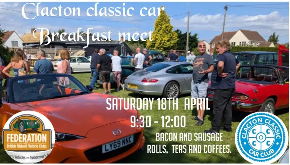 đâ Clacton Classic Car Club Breakfast Meet