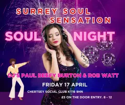 SURREY SOUL SENSATION RETURNS TO CHERTSEY SOCIAL CLUB