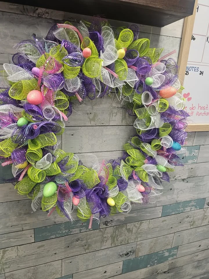đž First-Ever Deco Mesh Spring Wreath Class! đž