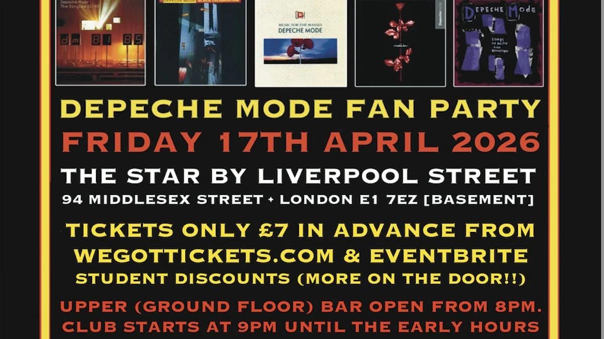 DEPECHE MODE FAN PARTY at The Star By Liverpool St.