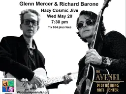 Richard Barone & Glenn Mercer "Hazy Cosmic Jive" full band at Avenel PAC