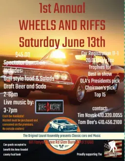 Wheels and Riffs Car show