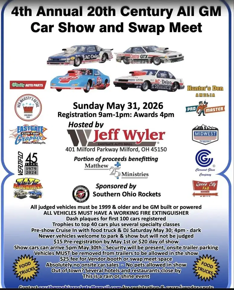 4th Annual 20th Century All GM Car Show and Swap Meet