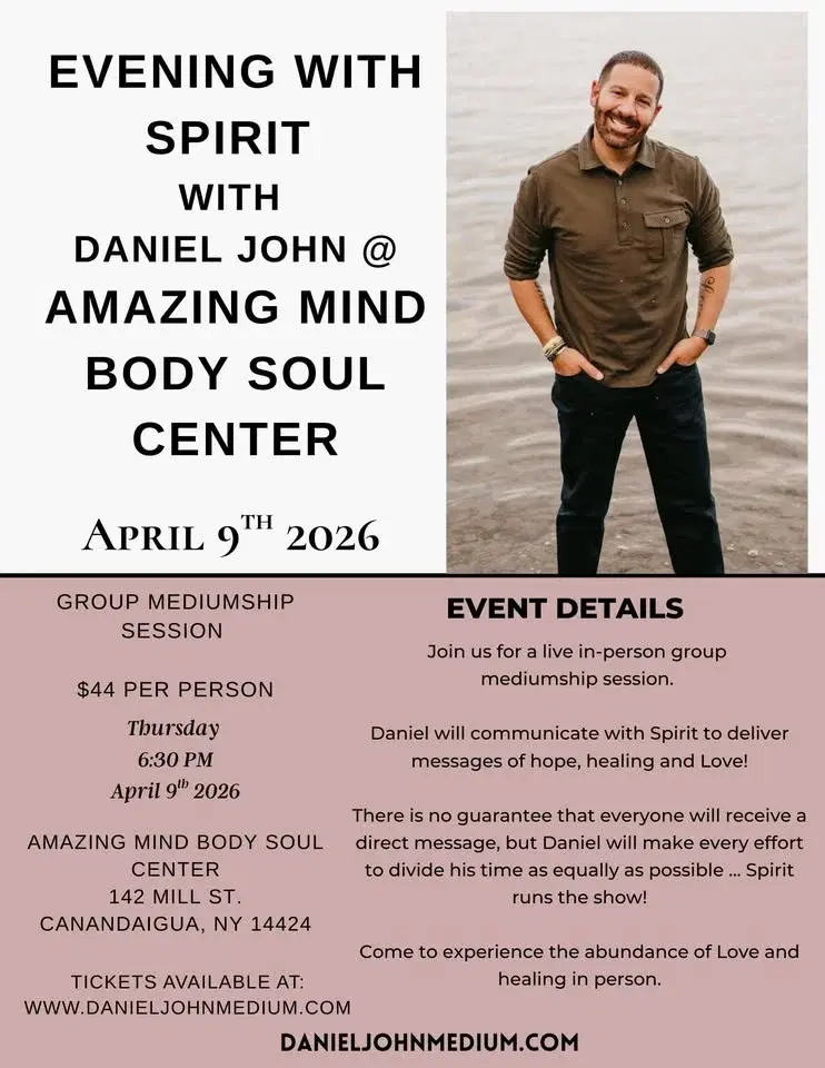 Group Mediumship Event at Amazing Mind Body Soul 4/9/26!
