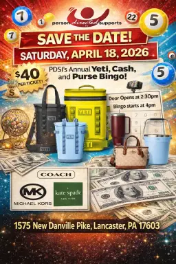 Person Directed Supports Annual Yeti, Cash, and Designer Purse Bingo
