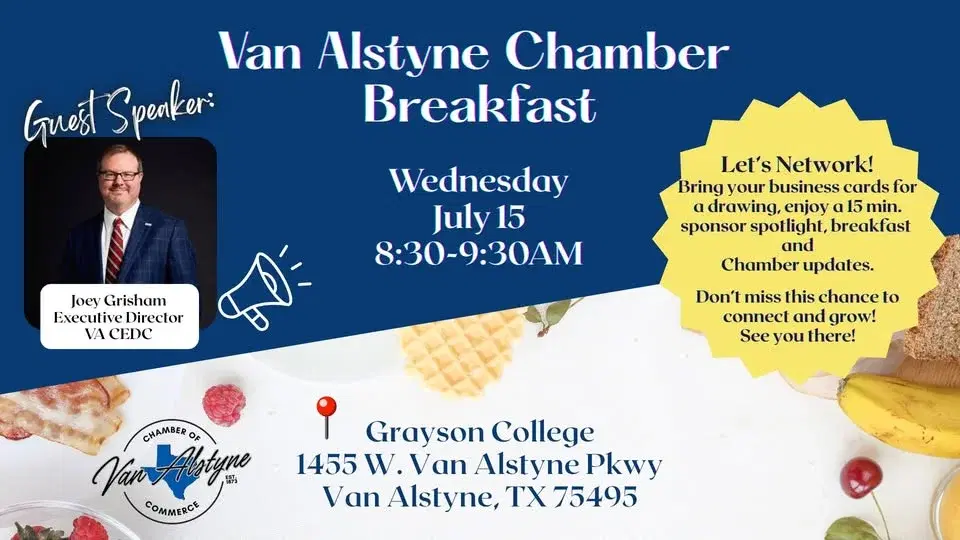 VA Chamber July Breakfast - Guest Speaker, Joey Grisham VA CEDC Exec. Director