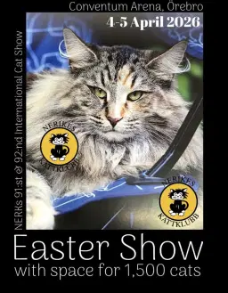NERKs internationella kattutställning 4-5 APRIL 2026 EASTER SHOW Conventum Arena