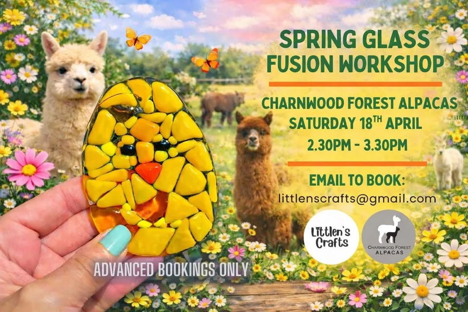 Spring Glass Fusion Workshop at Charnwood Forest Alpacas
