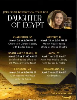 Marie Benedict: Daughter of Egypt (Ticketed Event/Friends Fundraiser)