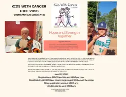 KIDS WITH CANCER RIDE 2026
