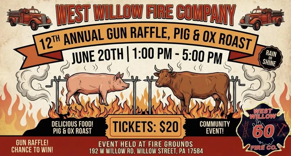 West Willow Fire Company 12th Annual Gun Raffle, Pix & Ox Roast