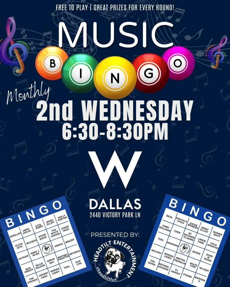 Monthly Music Bingo at W Dallas Hotel - Victory Park Ln