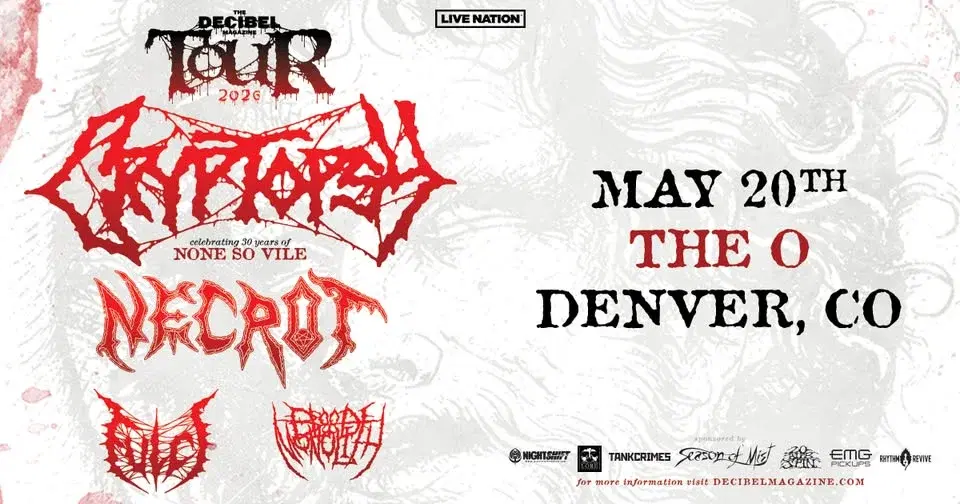 The Decibel Magazine Tour 2026 with Cryptopsy, Necrot, Fulci, and Blood Monolith