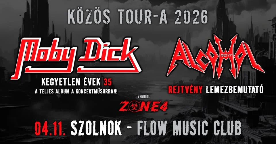MOBY DICK · Kegyetlen évek 35 / ALCOHOL · Rejtvény lemezbemutató · SZOLNOK - FLOW MUSIC CLUB