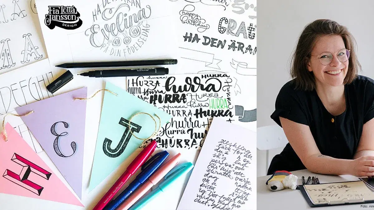 Lettering Workshop Stockholm (5h) - Vykortsdesign och festlettering (grundkurs)