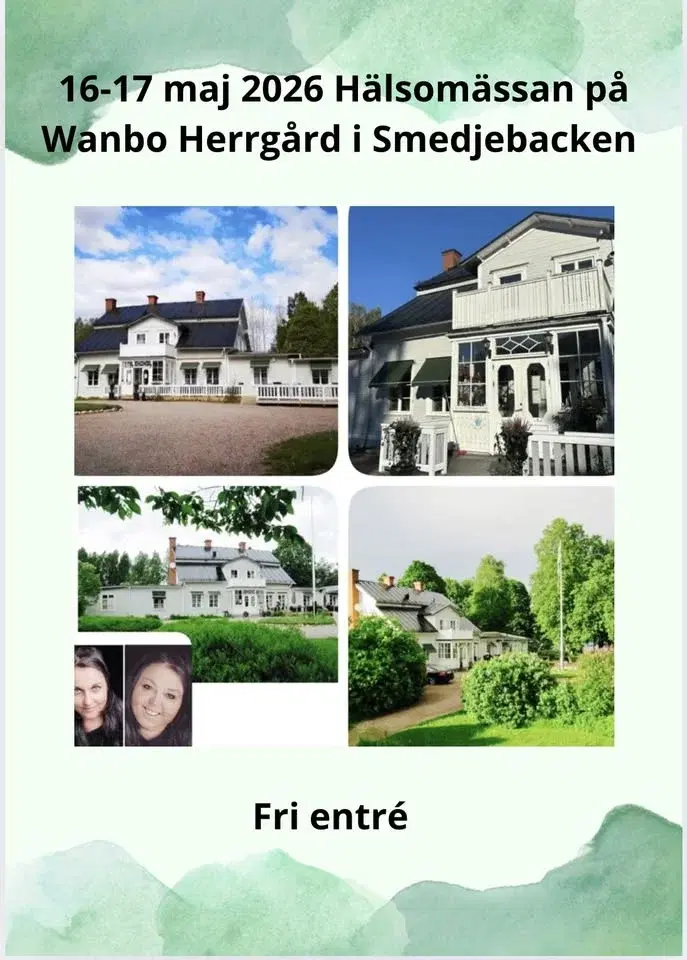 16-17 maj 2026 Hälsomässa på Wanbo Herrgård i Smedjebacken