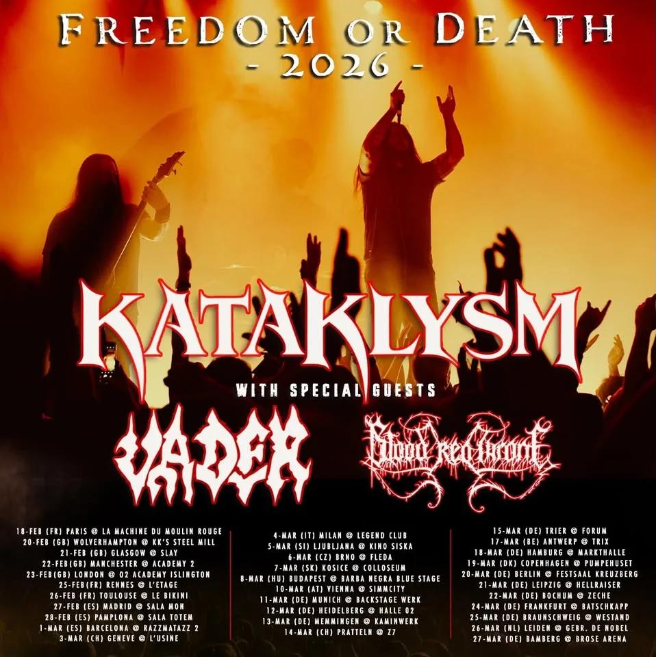 💀 Kataklysm, Vader, Blood Red Throne – 🇬🇧 Wolverhampton | Freedom or Death Tour 2026