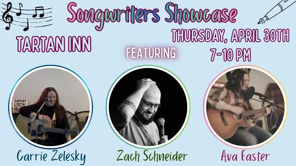 Songwriters Showcase w/ Carrie Zelesky, Zach Schneider, & Ava Easter | West Peoria, IL