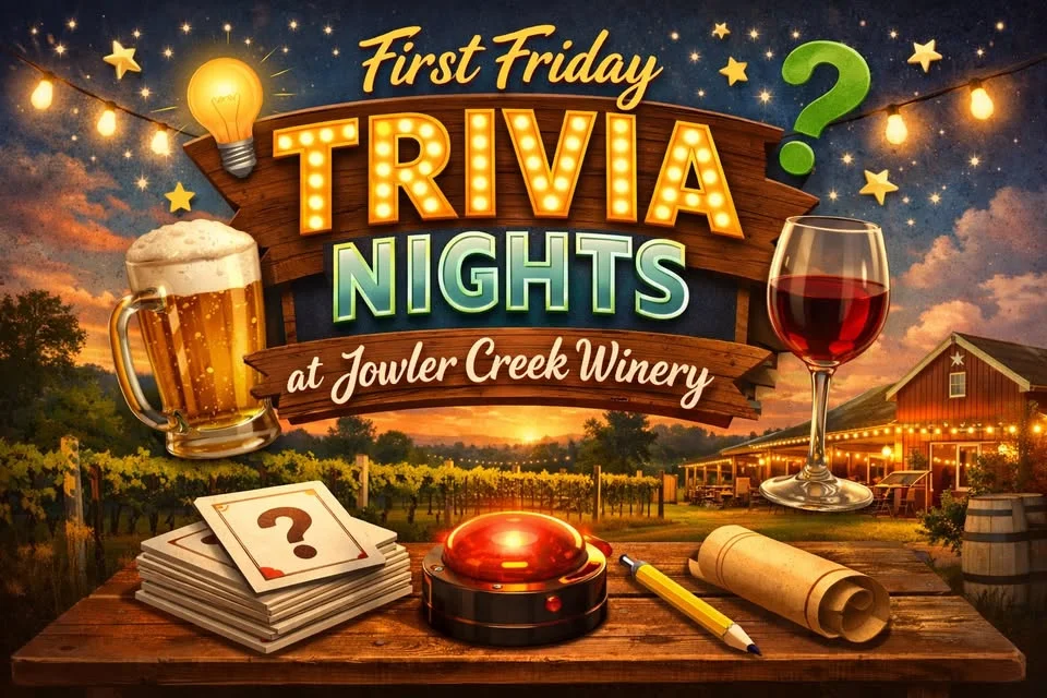 đđ· First Friday: Wine, Pizza & Trivia at Jowler Creek