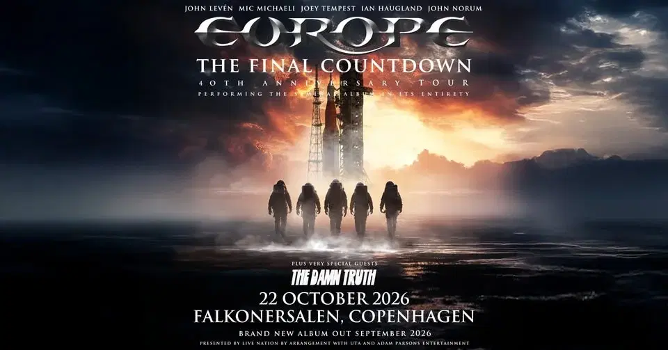 EUROPE: 40th Anniversary Tour - The Final Countdown // Falkonersalen // 22. oktober 2026