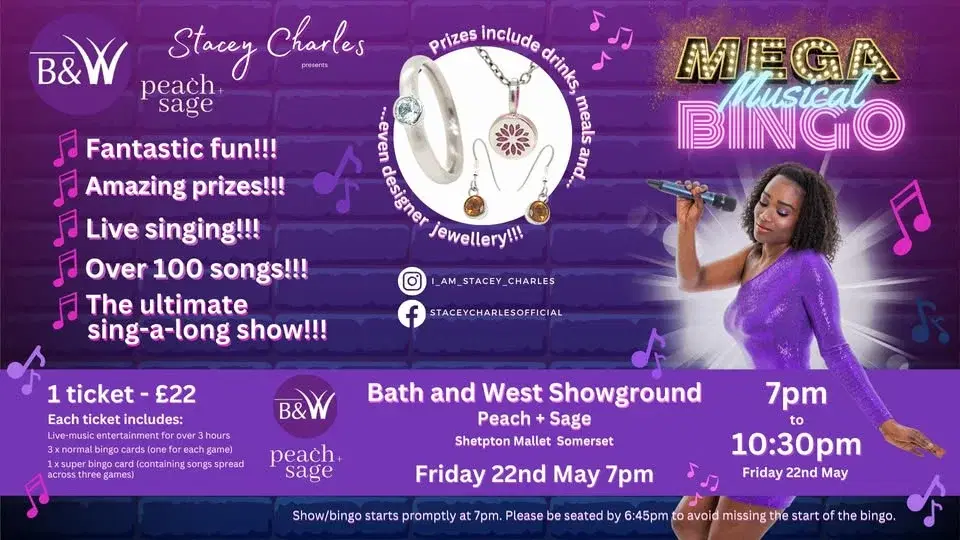 ⭐MEGA⭐ Musical Bingo at the Bath & West Showground (Shepton Mallet) - Friday 22nd May 7pm