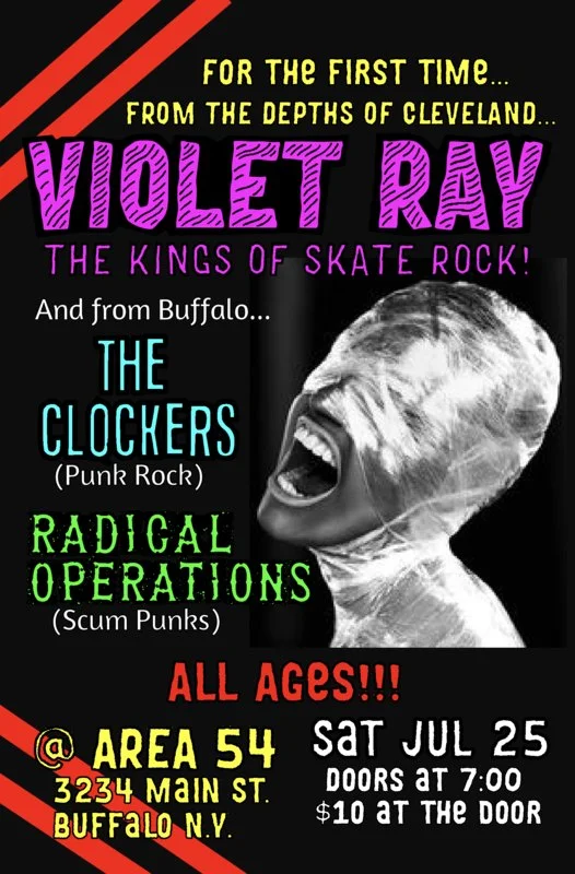 Skate Rock Saturday with Violet Ray (From Cleveland), The Clockers and Radical Operations. ALL AGES!