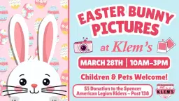 Easter Bunny Pictures at Klem's!