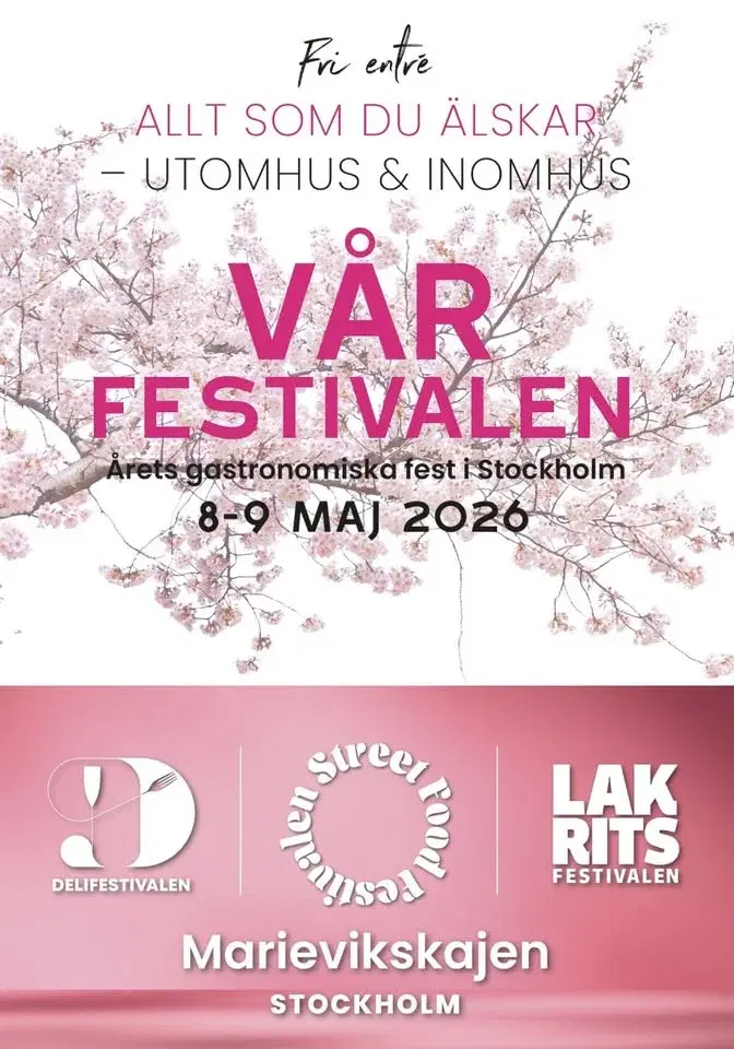 Fri entré Vårfestivalen Streetfood- Deli - Lakrits - Barer