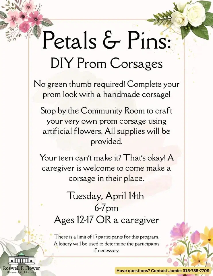 Ages 12-17 Petals & Pins: DIY Prom Corsages