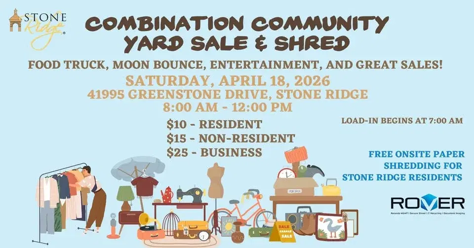 Stone Ridge Community Spring Yard Sale & Shred Event