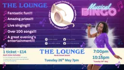 Midweek Musical Bingo at The Lounge (North Street, Bedminster) - Tuesday 26th May 7pm