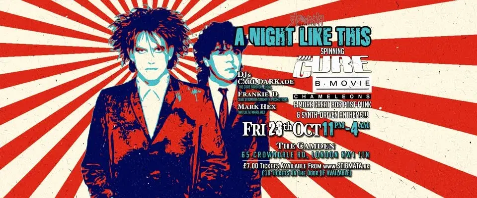 Stigmata Presents: A Night Like This 80s PostPunk NewWave SynthPop Goth Night