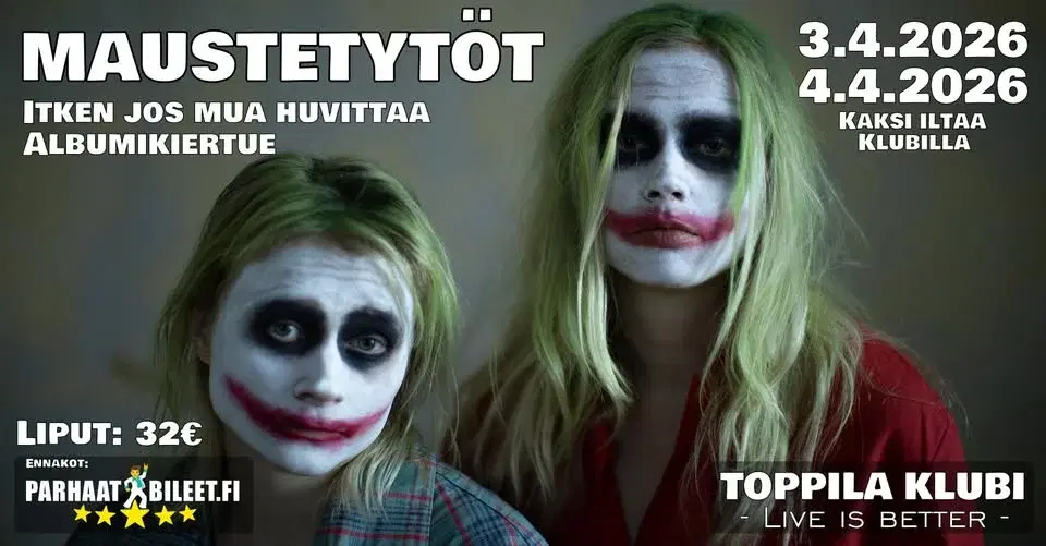 Maustetytöt Itken jos mua huvittaa albumikiertue