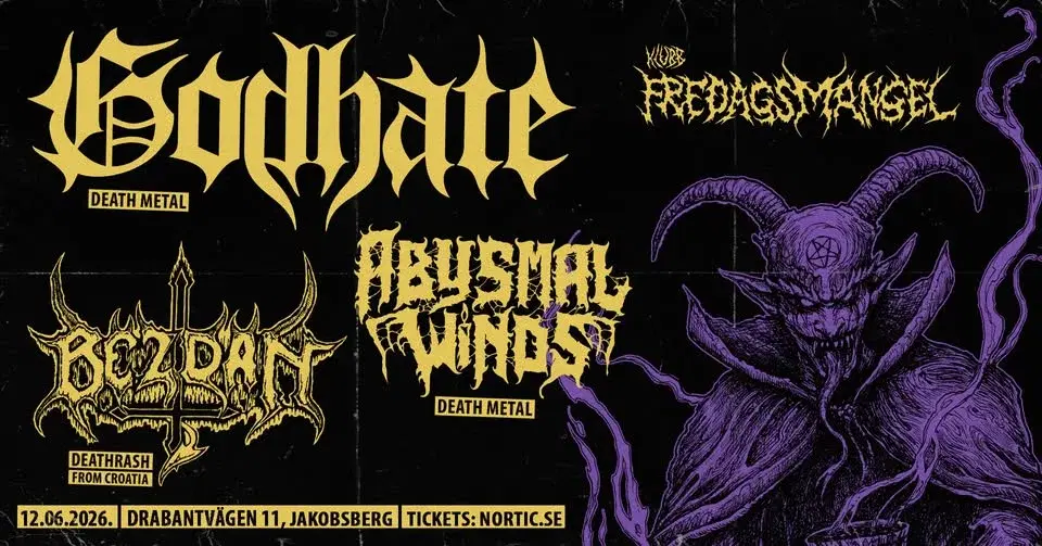 Godhate + Bezdan + Abysmal Winds Live @Klubb Fredagsmangel
