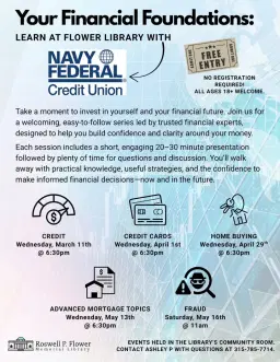 Ages 18+ Your Financial Foundations: Learn at Flower Library with Navy Federal Credit Union