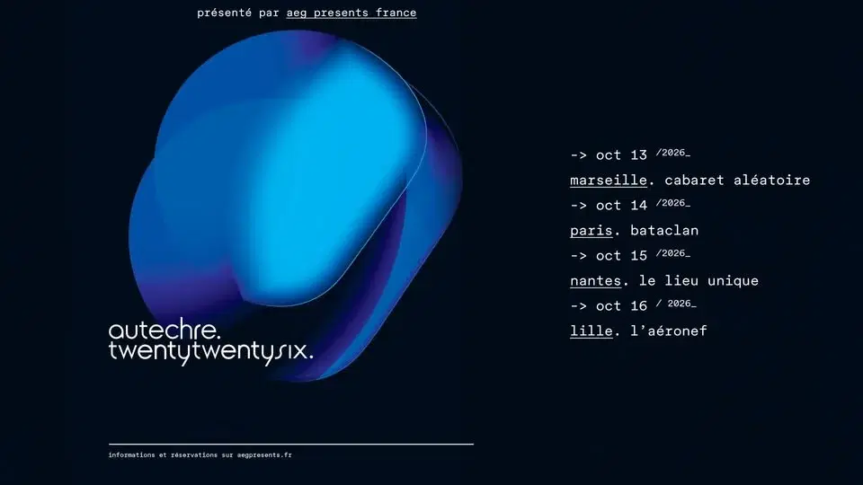 Autechre • Bataclan, Paris • 14 octobre 2026