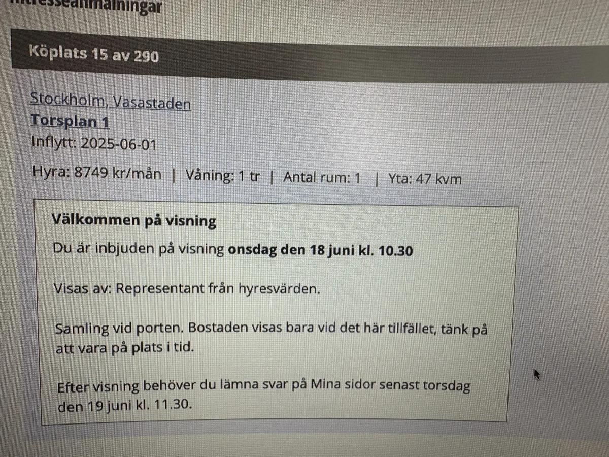 🏠 Visning av lägenhet på Torsplan 1, Vasastaden! 🗝️
