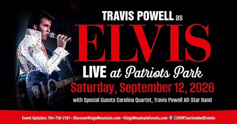 Travis Powell as ELVIS-LIVE at Patriots Park