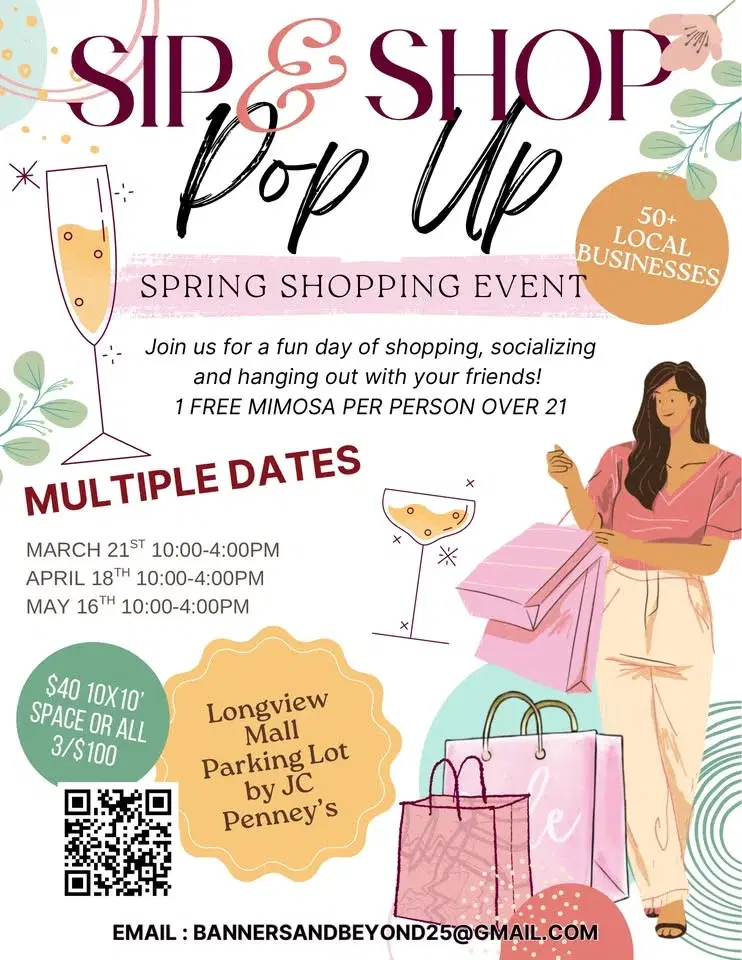 Sip and Shop Pop Up- Longview Mall