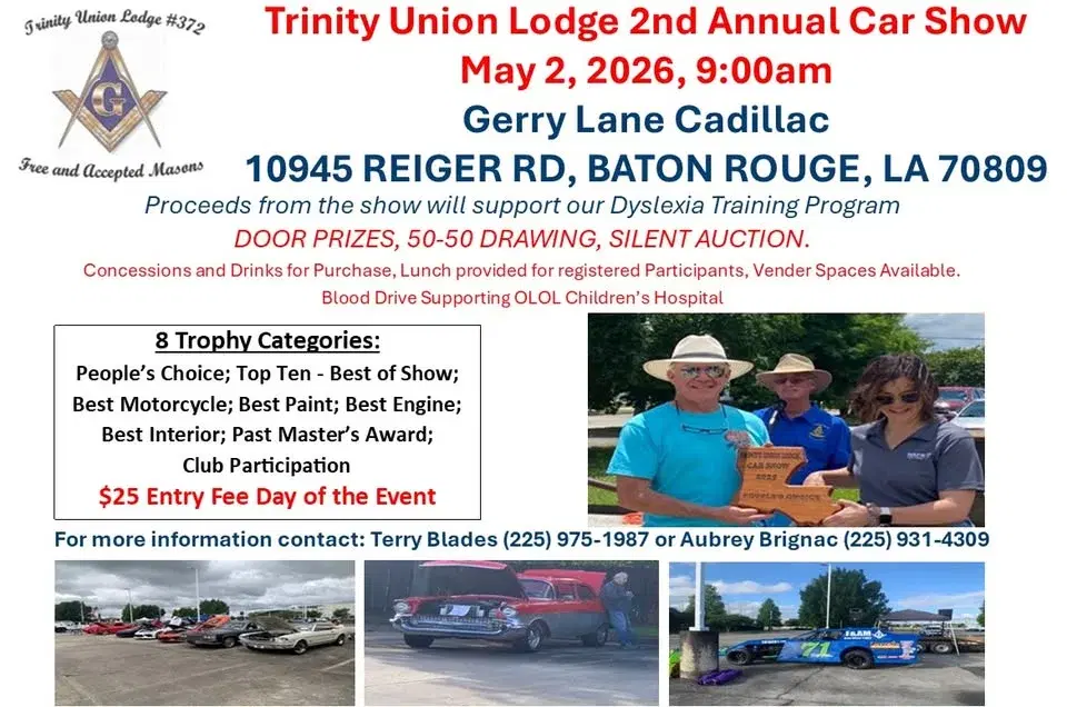 2nd Annual Trinity Union Masonic Lodge #372 Car Show