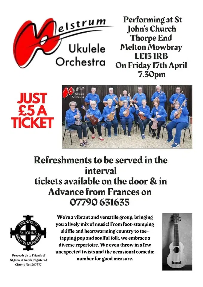 Melstrum Ukulele Orchestra @ St John's Church £5 a ticket
