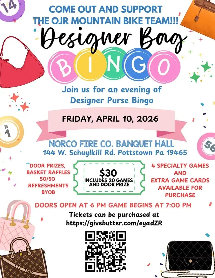 OJR Mountain Bike Team - 2026 Fundraiser Designer Bag Bingo