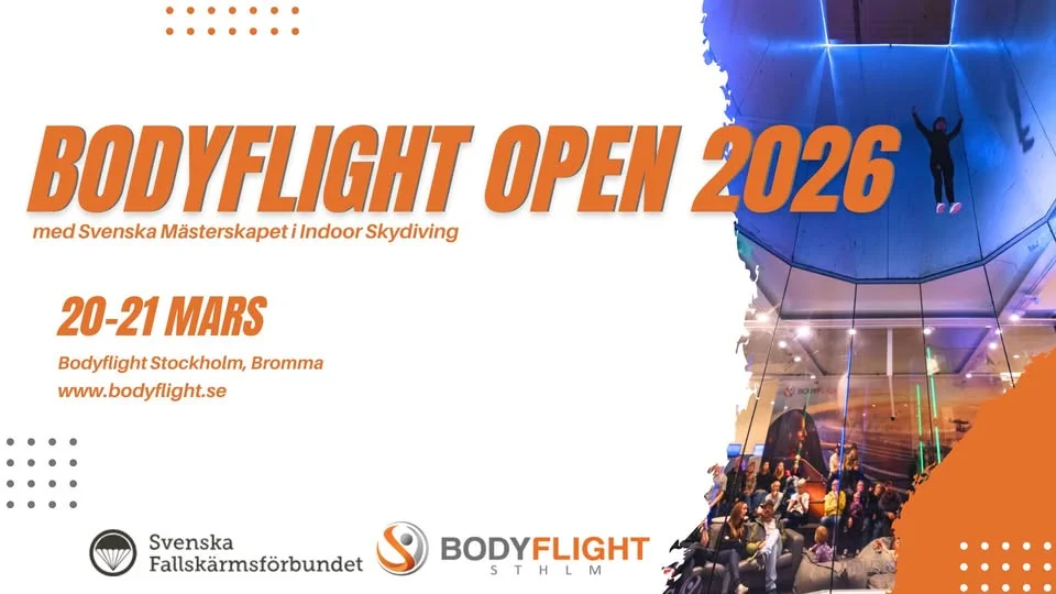 Bodyflight Open och Svenska mästerskapet i Indoor Skydiving 2026